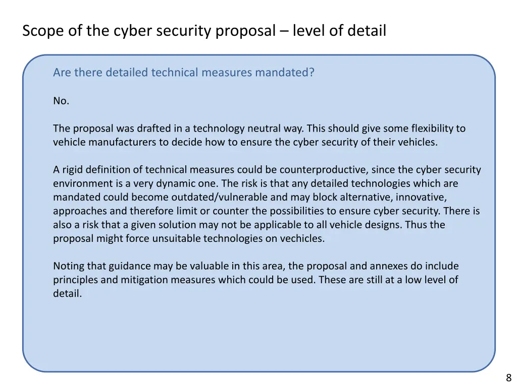 scope of the cyber security proposal level