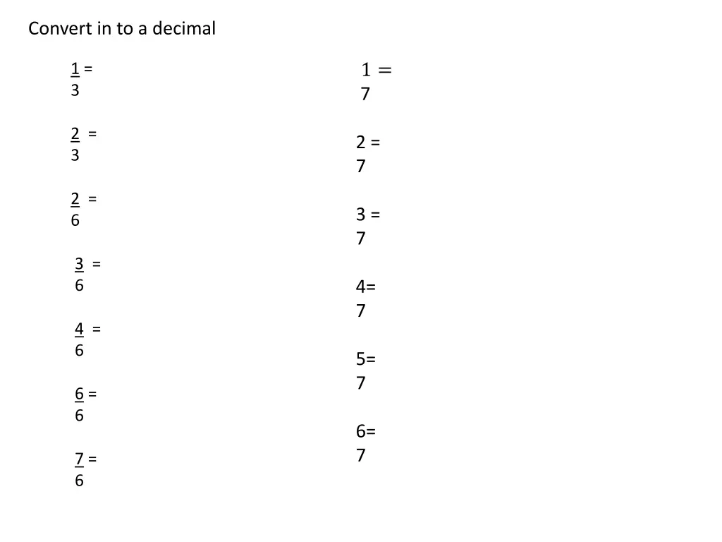 convert in to a decimal