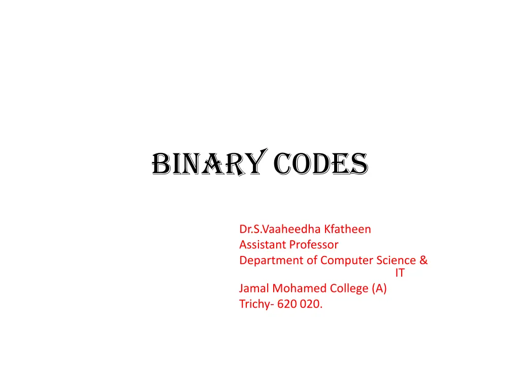 binary codes