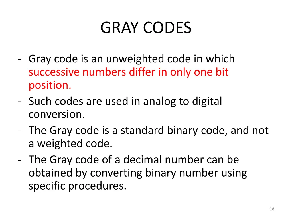 gray codes