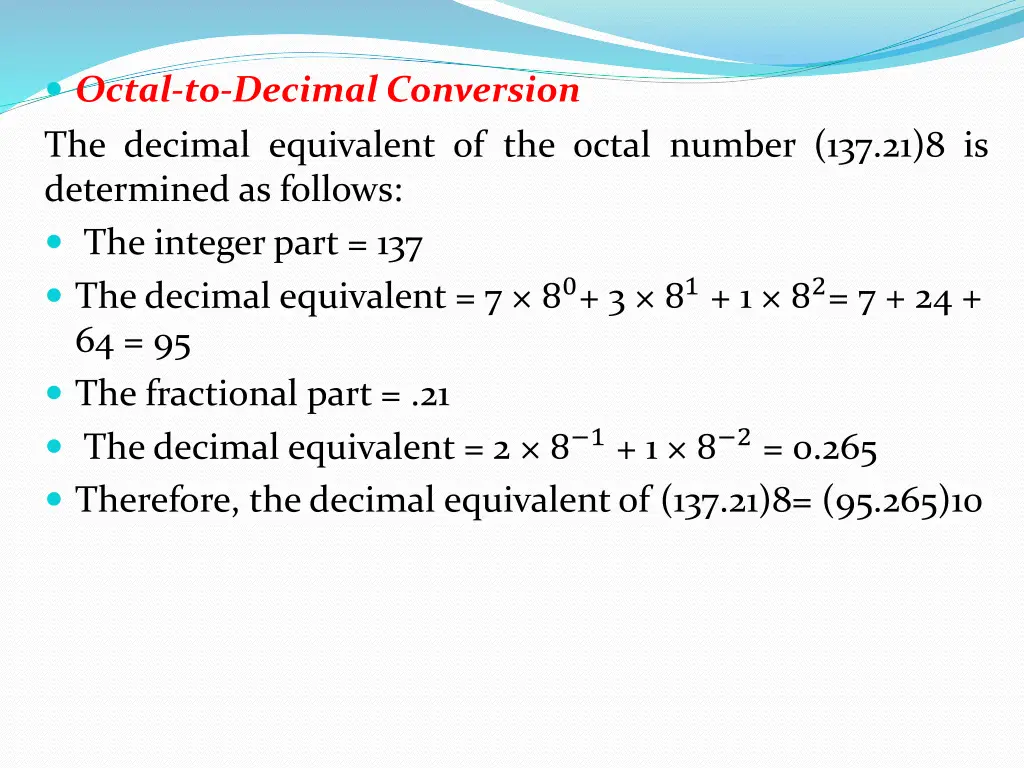 octal to decimal conversion the decimal