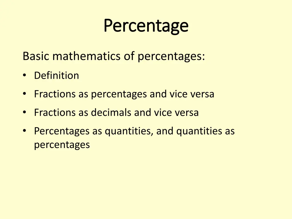 percentage percentage