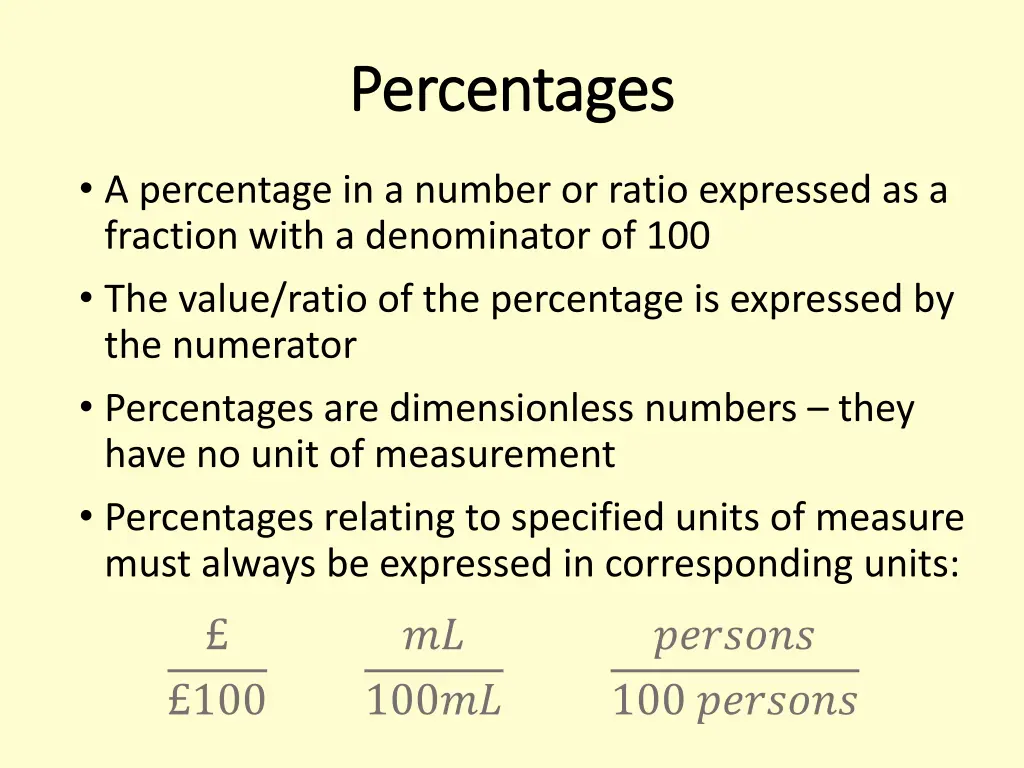 percentages percentages 1