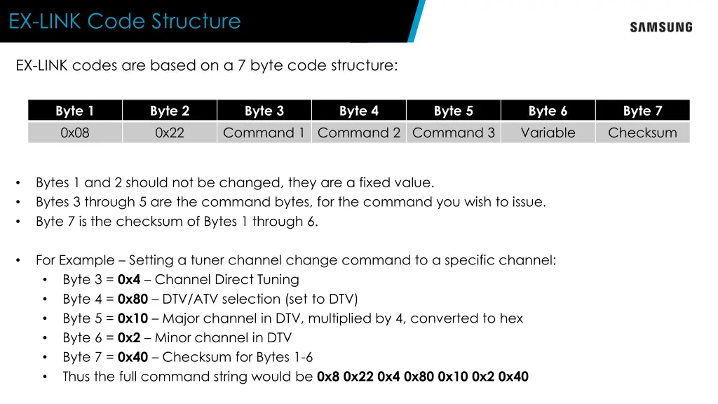 ex link code structure