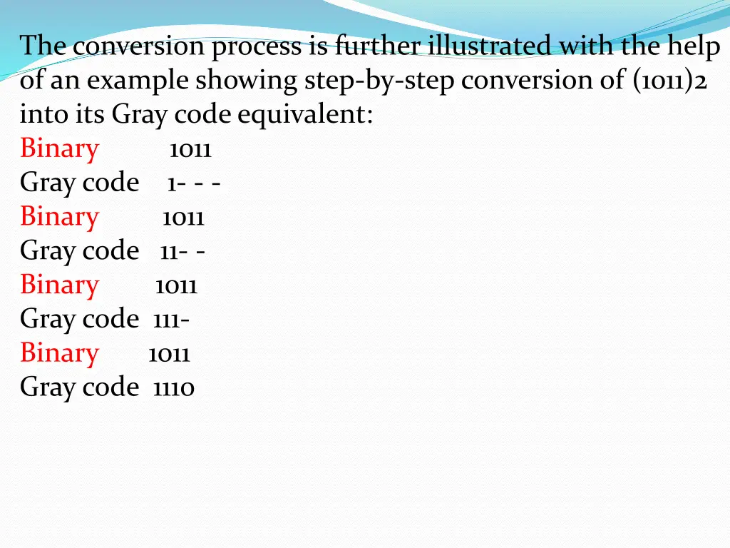 the conversion process is further illustrated