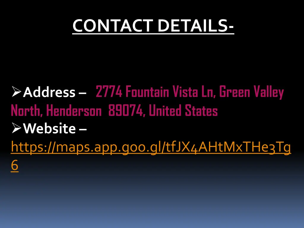 contact details