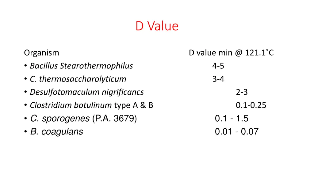 d value