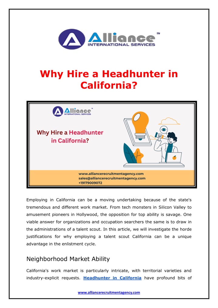 why hire a headhunter in california