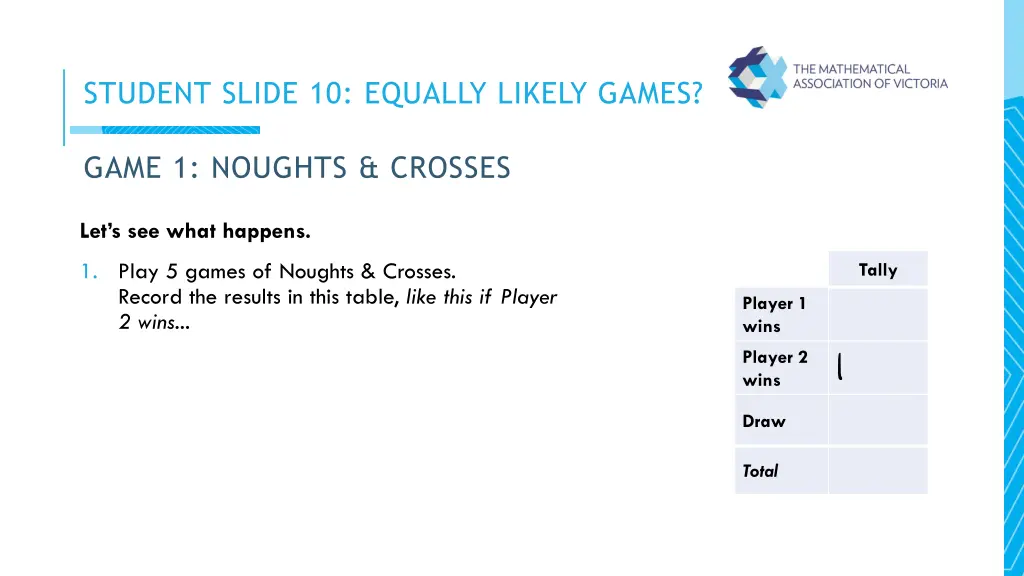 student slide 10 equally likely games