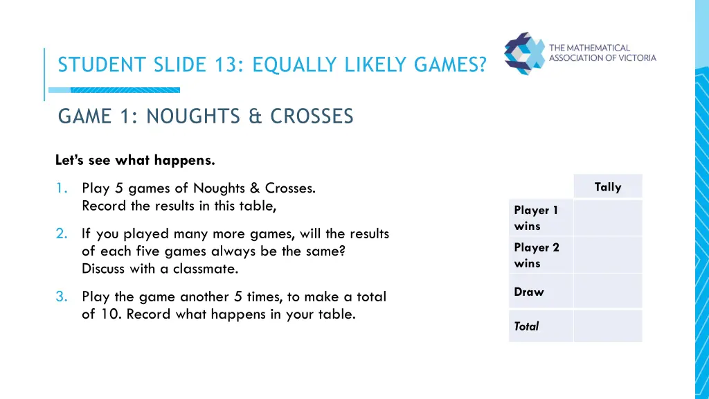 student slide 13 equally likely games