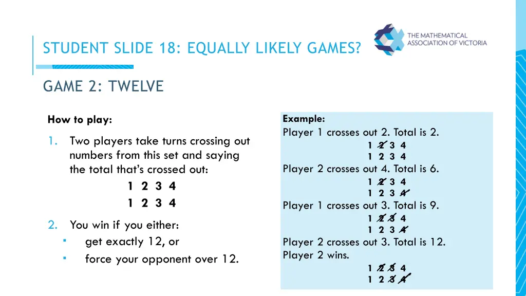 student slide 18 equally likely games