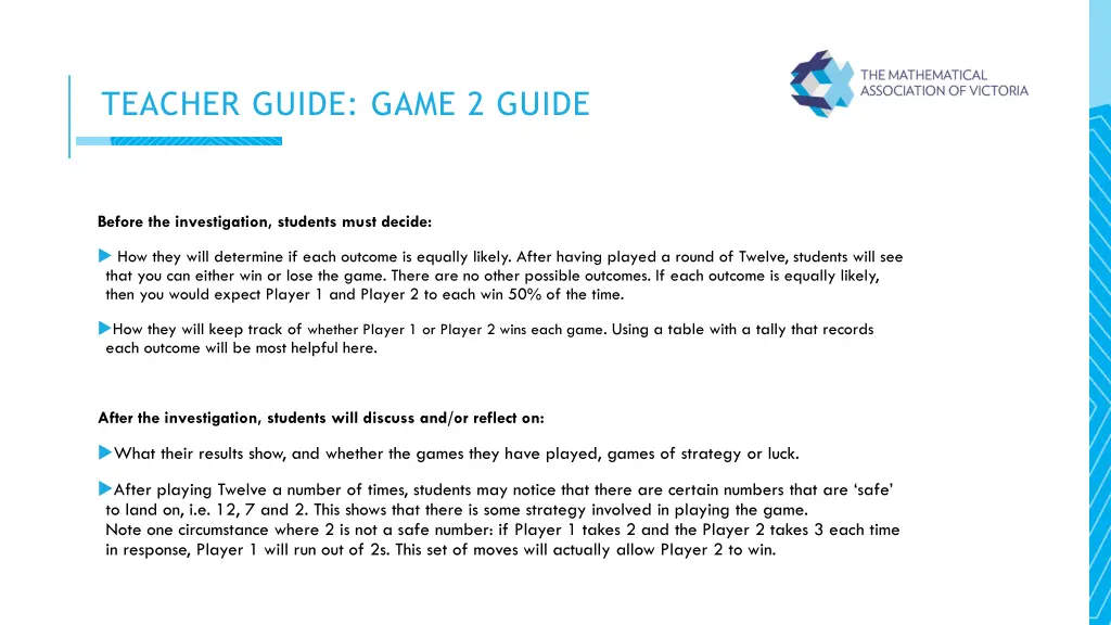 teacher guide game 2 guide