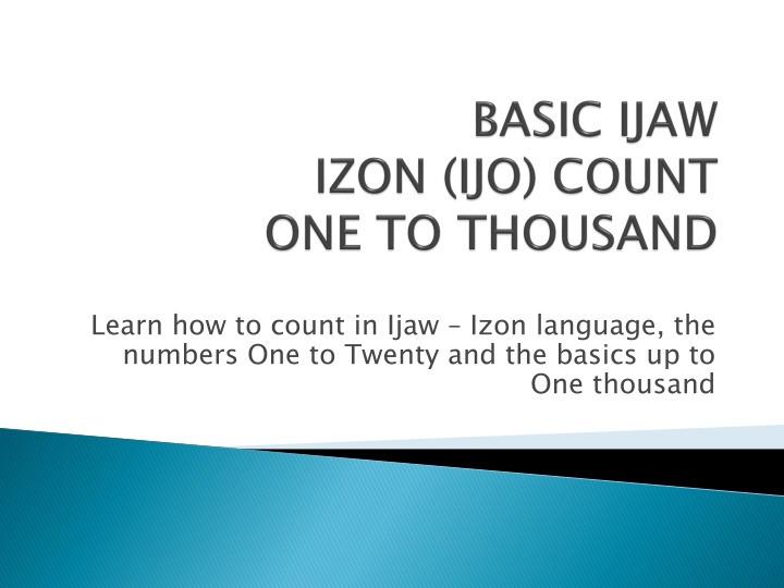 learn how to count in ijaw izon language