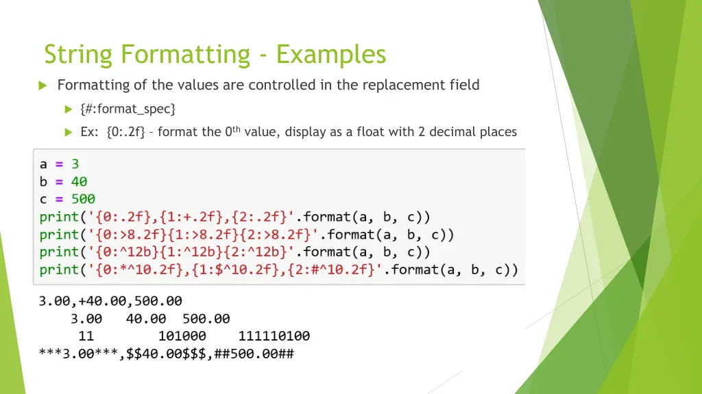 string formatting examples 1