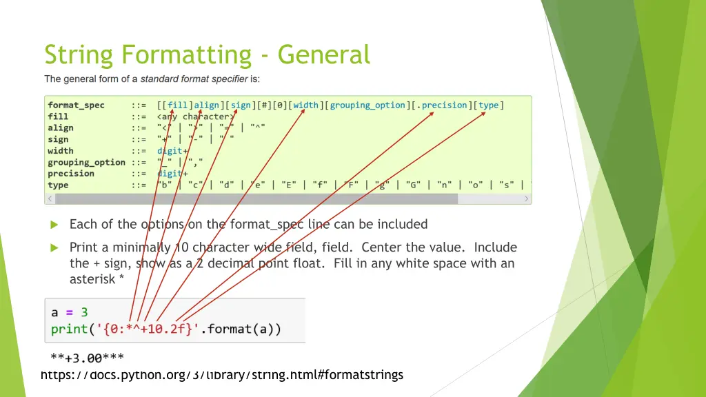 string formatting general 1