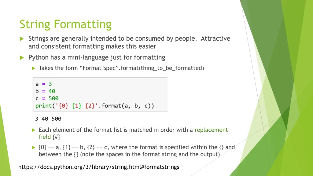 string formatting