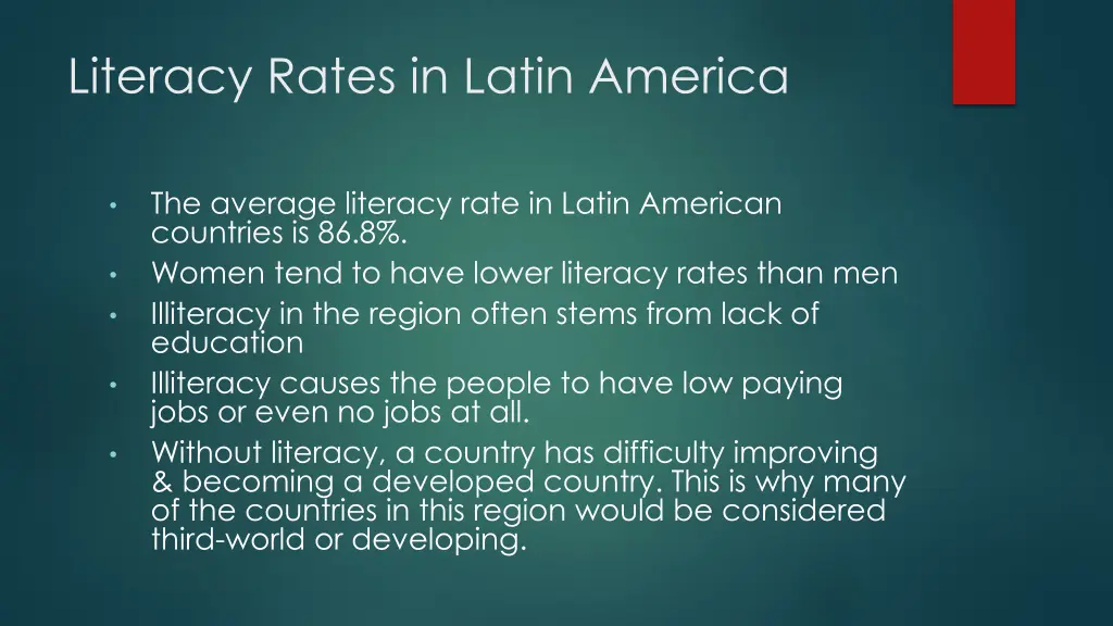 literacy rates in latin america