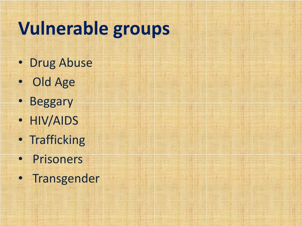 vulnerable groups