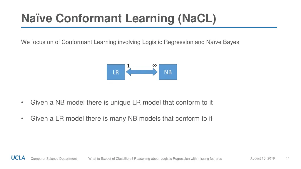 na ve conformant learning nacl