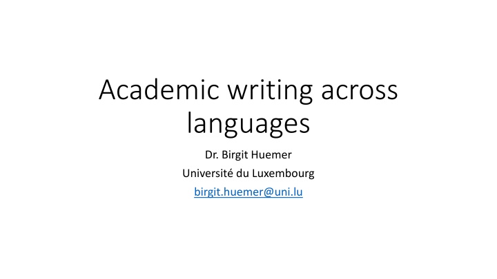 academic writing across languages