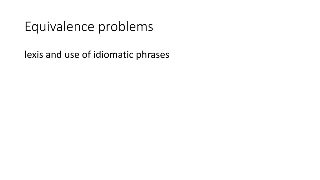 equivalence problems