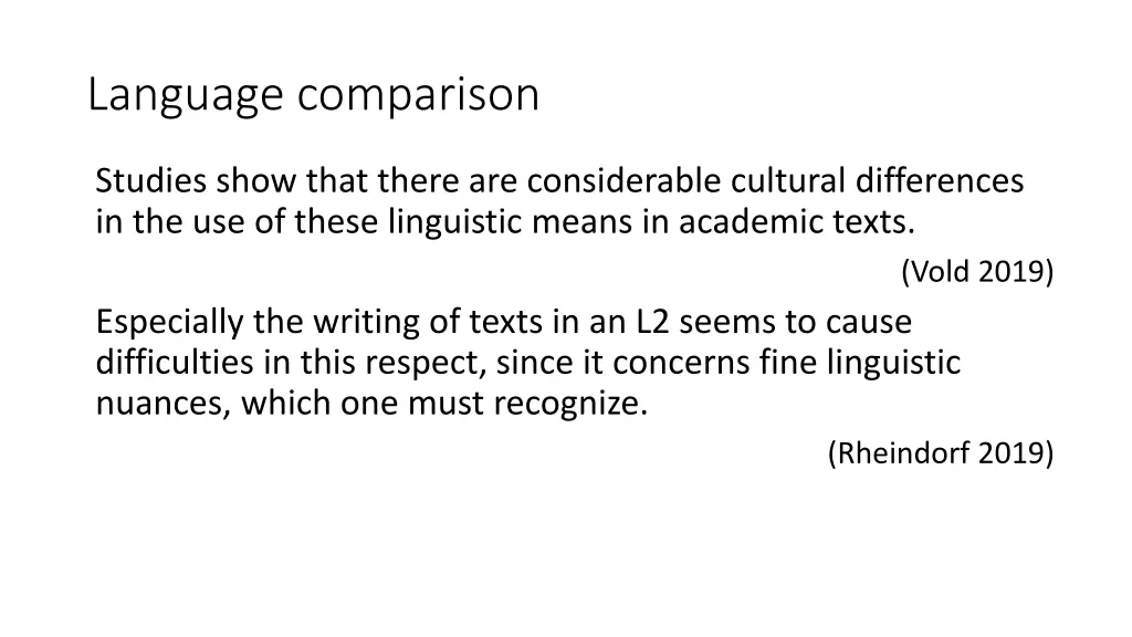 language comparison