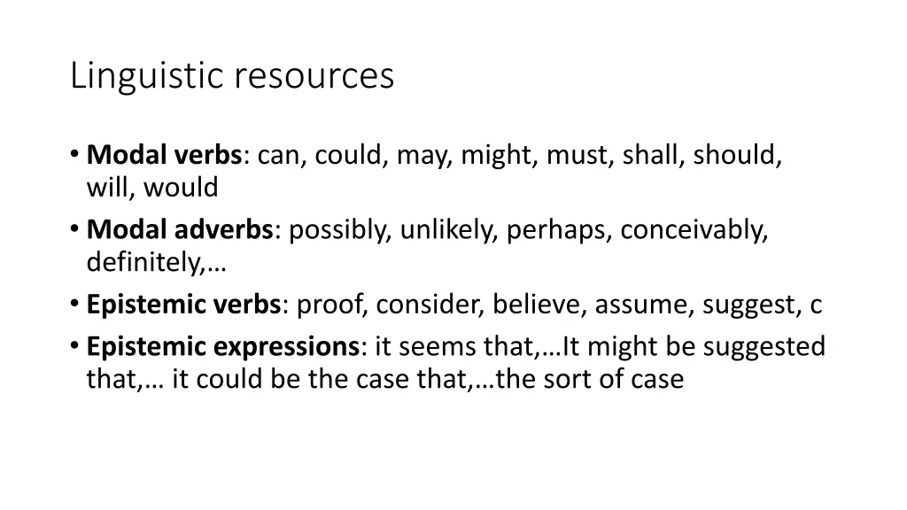 linguistic resources