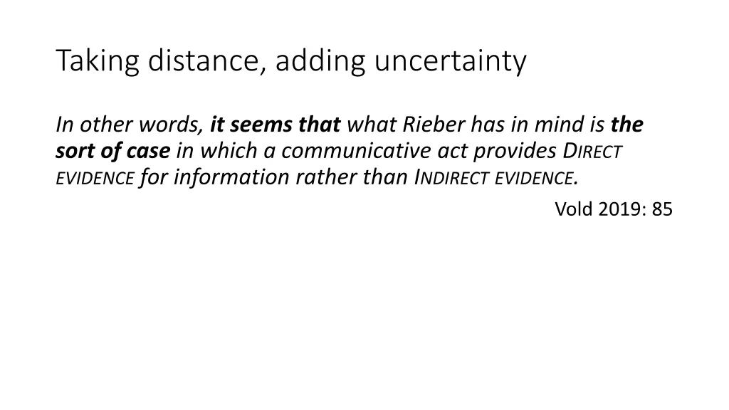 taking distance adding uncertainty