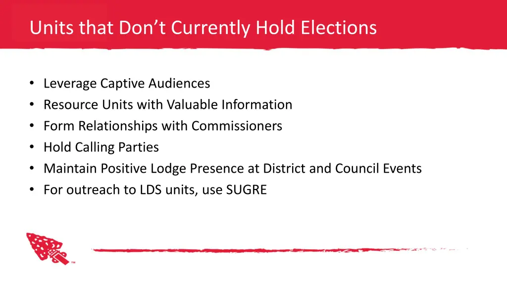 units that don t currently hold elections