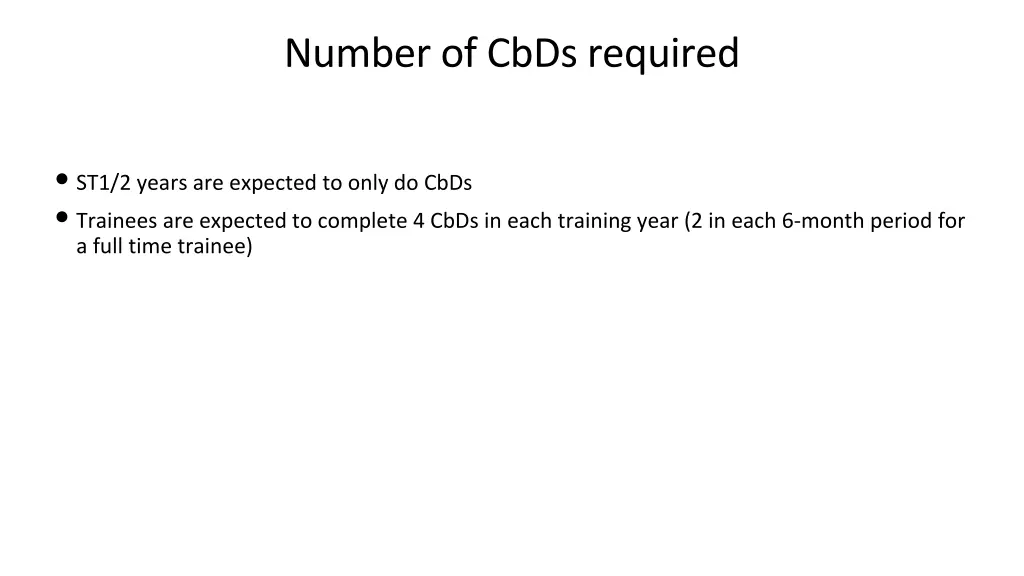 number of cbds required