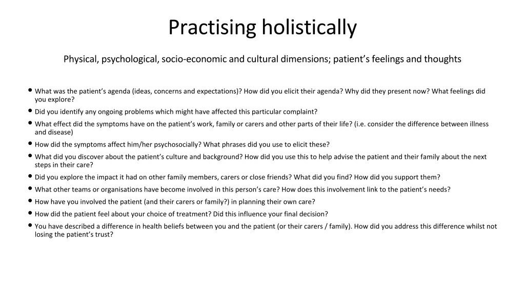 practising holistically