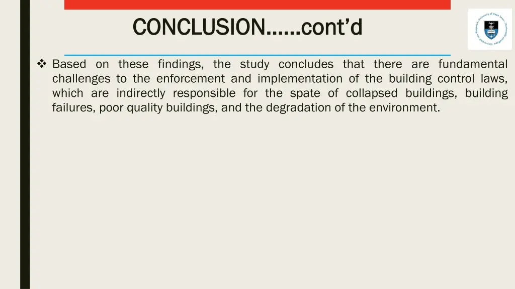 conclusion cont d conclusion cont d 1