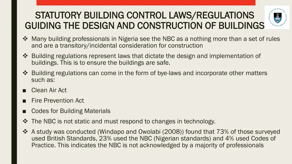 statutory building control laws regulations