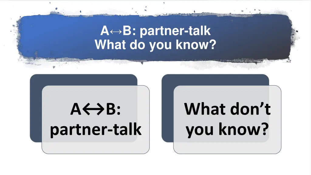 b partner talk what do you know