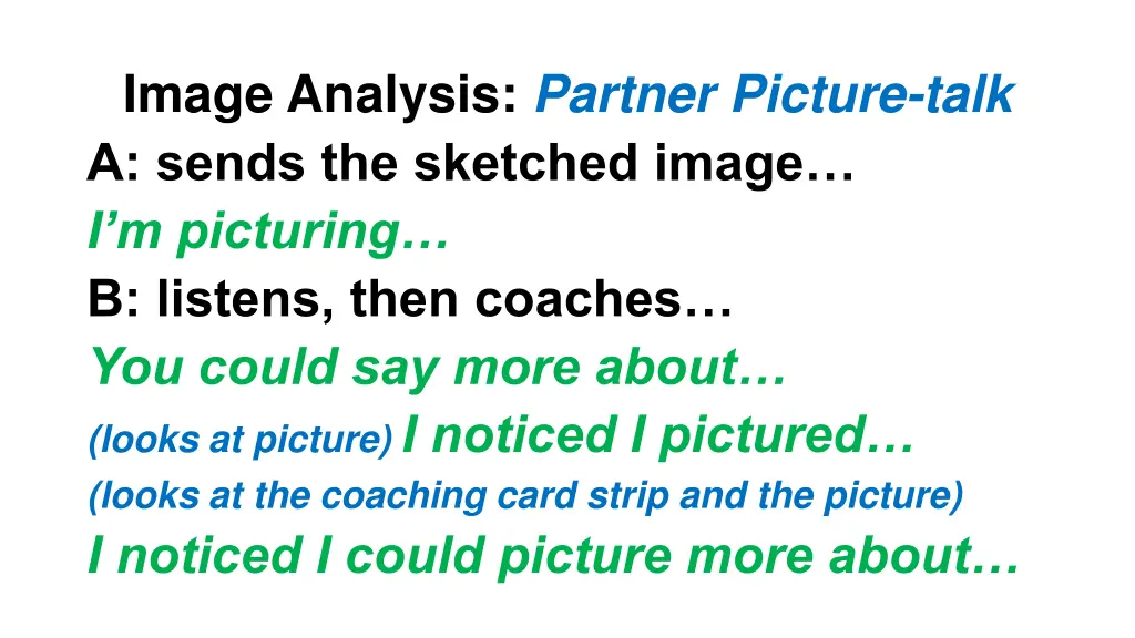 image analysis partner picture talk a sends