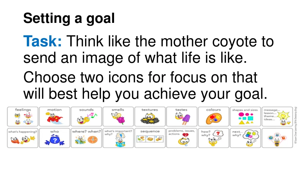 setting a goal task think like the mother coyote