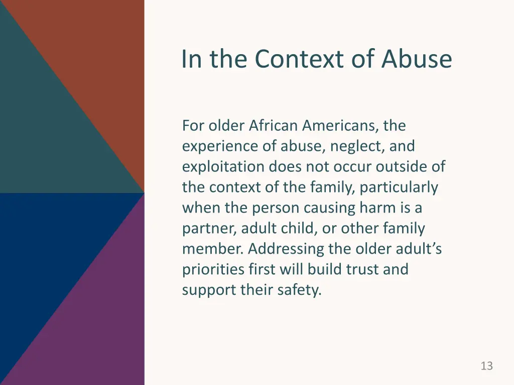 in the context of abuse