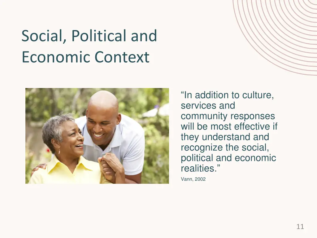 social political and economic context