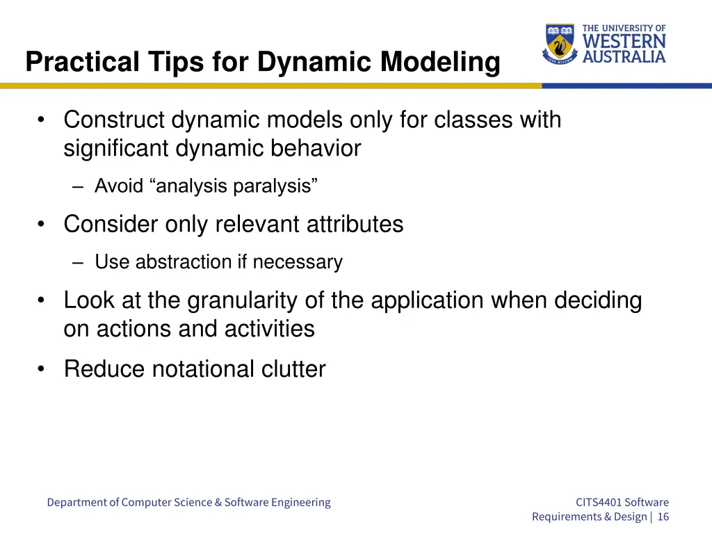 practical tips for dynamic modeling