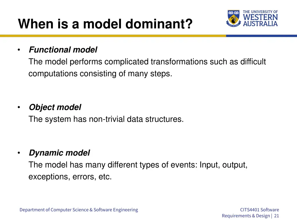 when is a model dominant