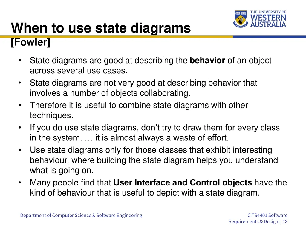 when to use state diagrams fowler