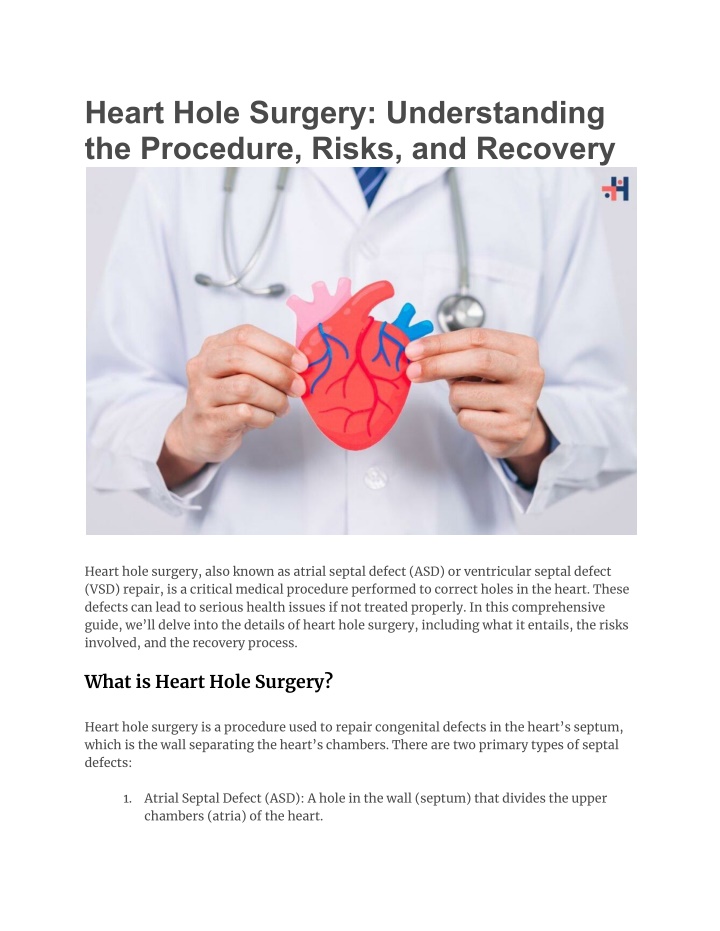 heart hole surgery understanding the procedure