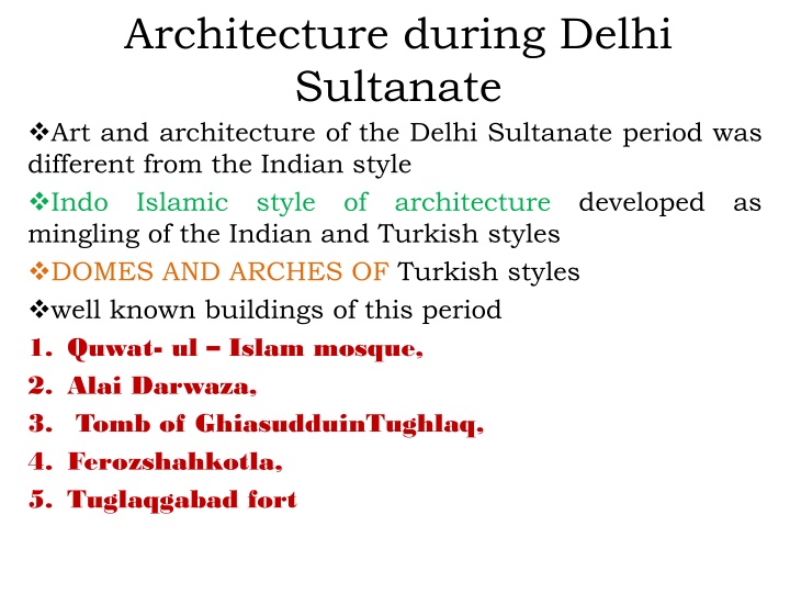 architecture during delhi sultanate