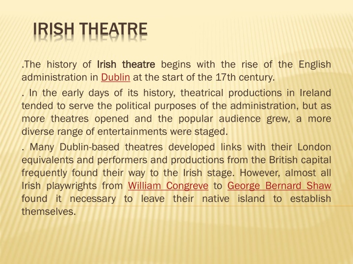 irish theatre