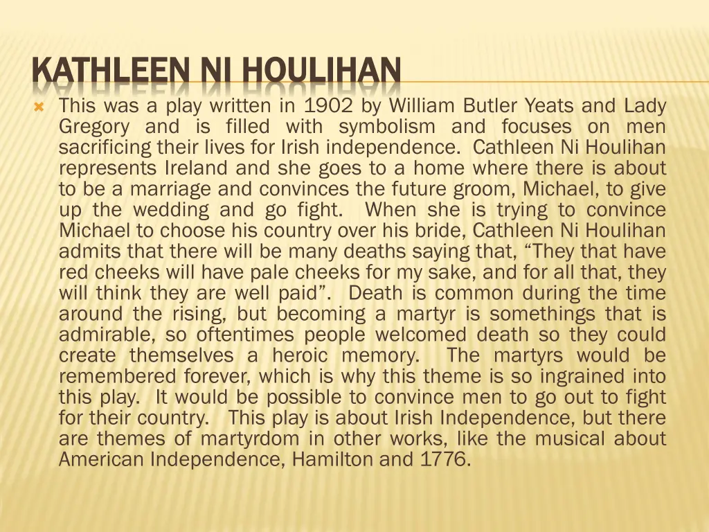 kathleen ni kathleen ni houlihan this was a play