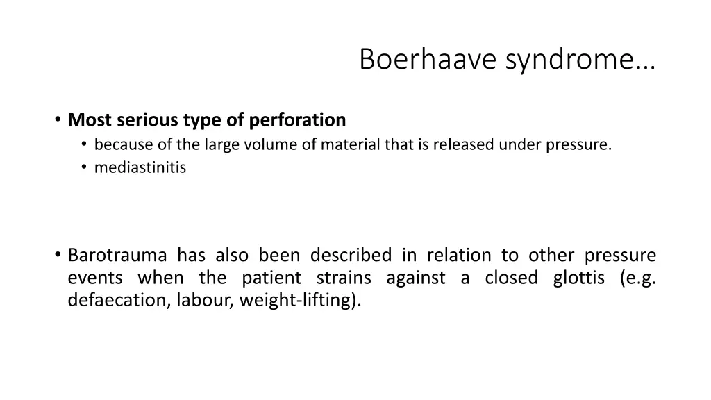 boerhaave syndrome