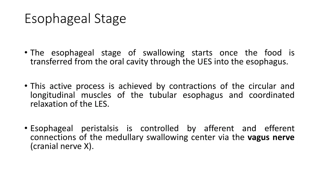 esophageal stage