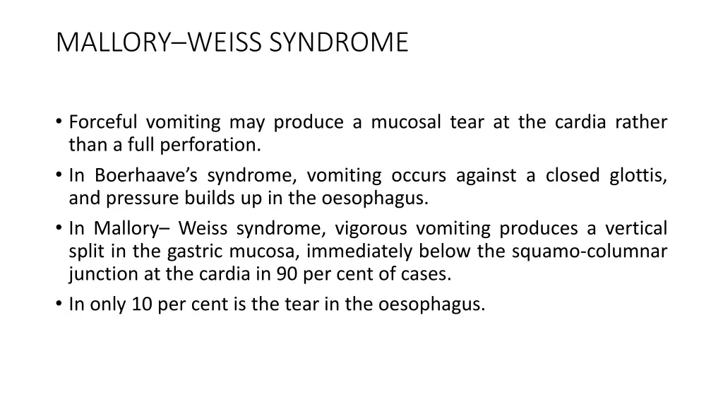 mallory weiss syndrome