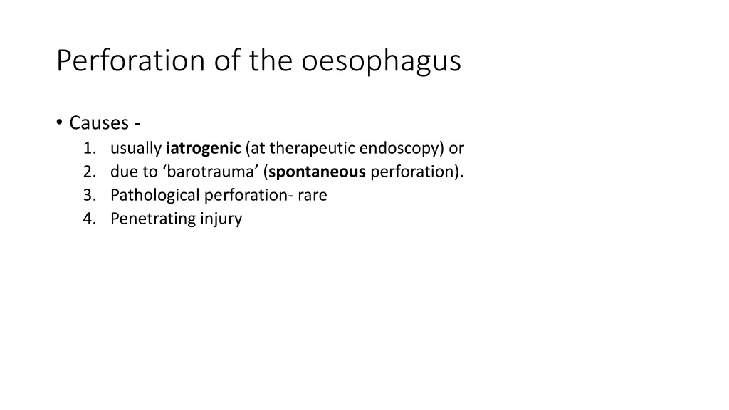 perforation of the oesophagus