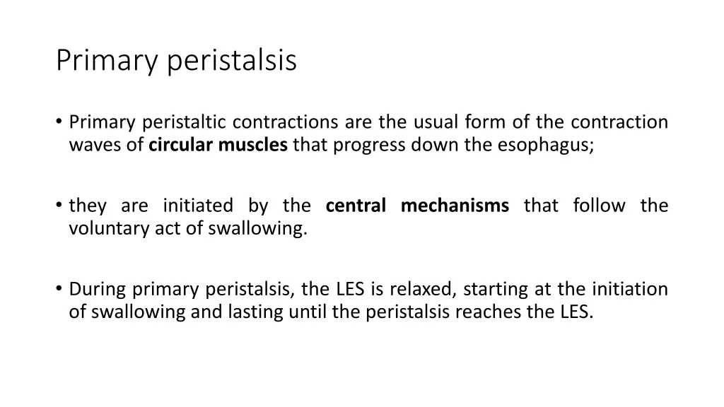 primary peristalsis